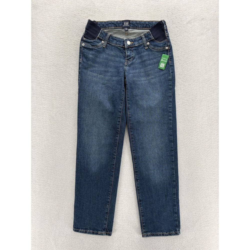 Gap Maternity Straight Jeans Womens 25/0 Blue Medium Wash Mid Rise Stretch NWT